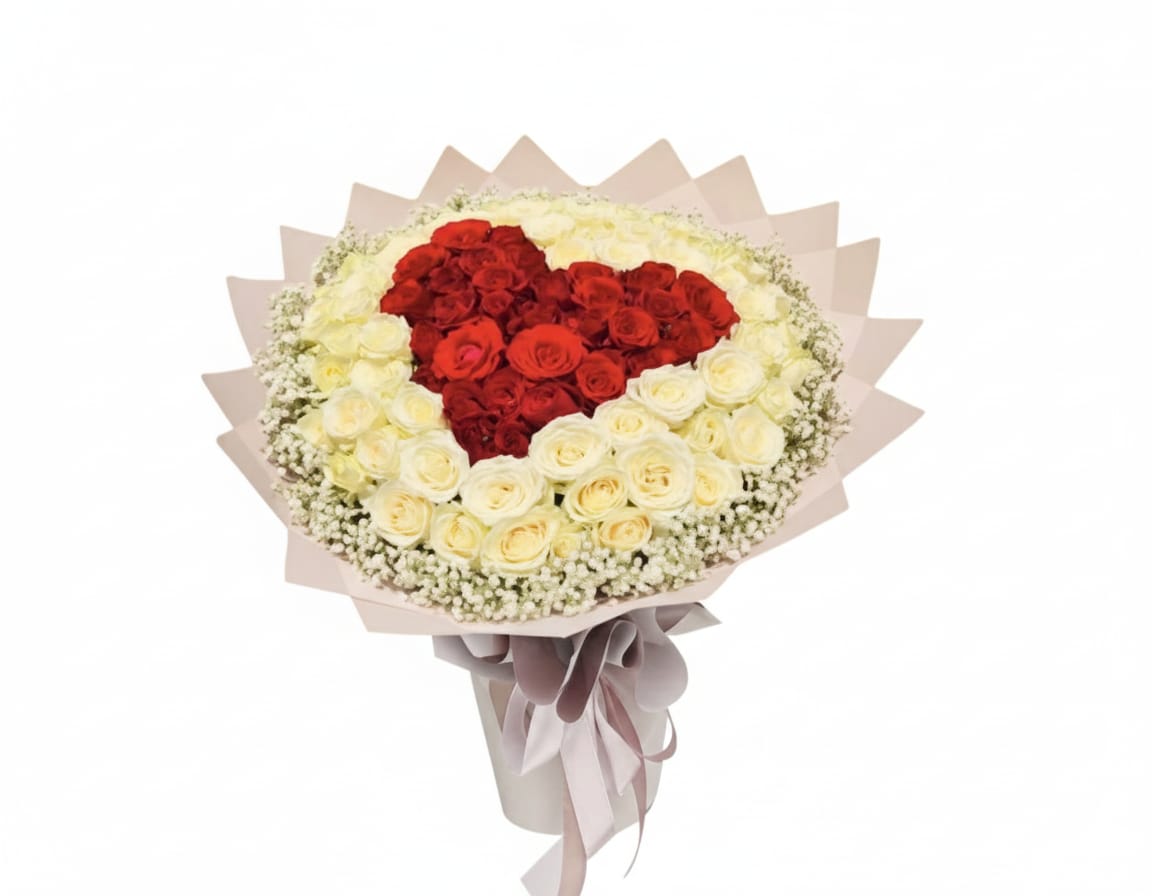 Hand Bouquet Red Heart Passion